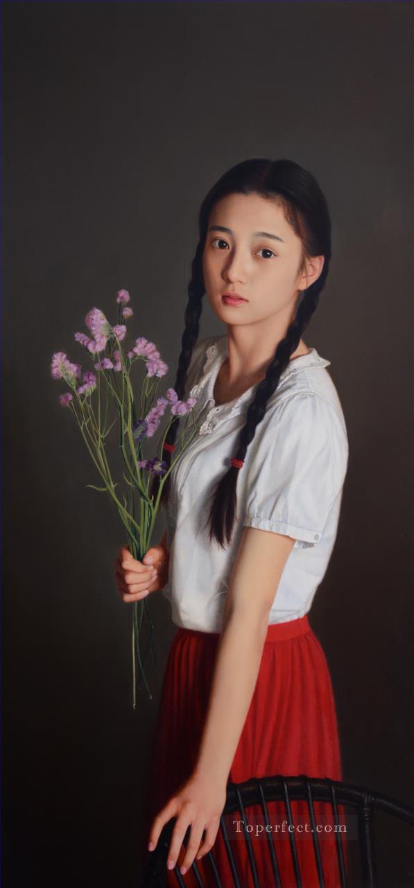当時17歳 中国人の女の子油絵